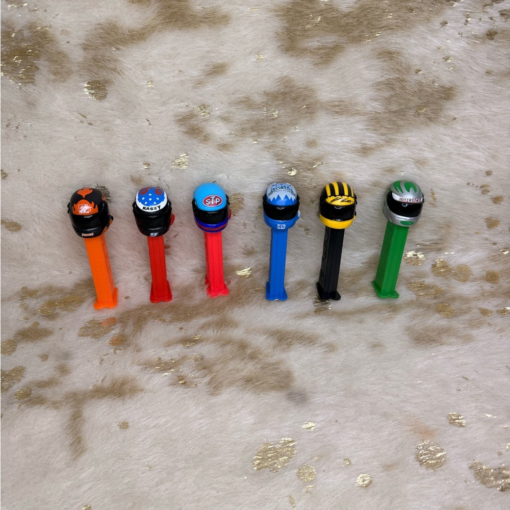 PEZ Nascar Driver Helmet Candy Dispensers Lot of 6 Loose Retired Various